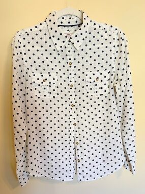 Cotton, Large, Shirt, Ecru & Black, Authentic American Heritage